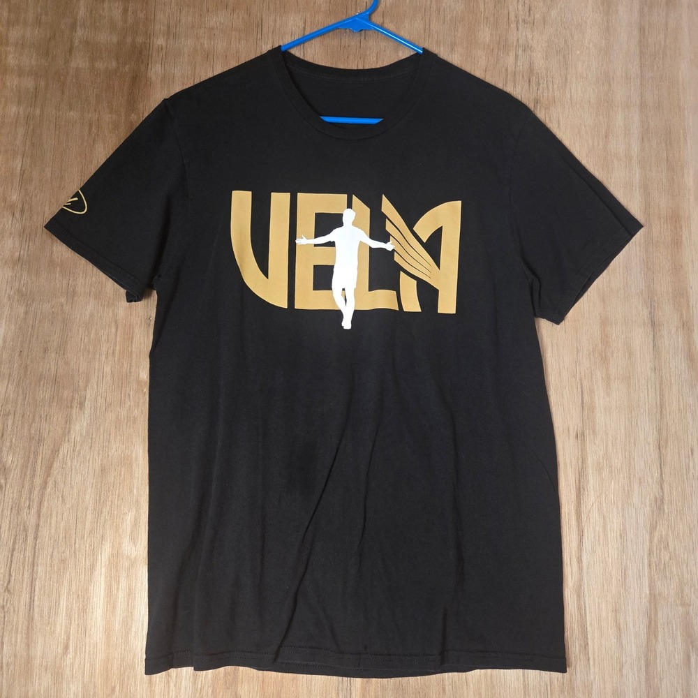 Carlos Vela LAFC Soccer T-Shirt Mens Large Black Gold Ford Logo Graphic Tee 10